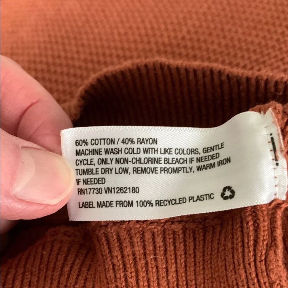 Prologue Rust/Brown Crewneck Sweater with Ribbed Texture - Picture 5 of 9